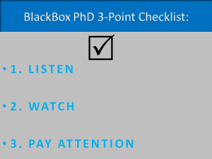 BlackBox PhD 3-Point Checklist